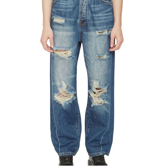 NWT SR vs. Sandrine Rose x Free People Paper Jean, NY82 Faded Denim, Wide Leg, s - Picture 2 of 9